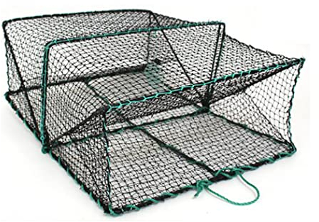Tauzveok Krebsreuse,Faltbare Fischreuse,Reusen Krebsreuse Gefaltet Fischernetz Reuse, Faltreuse, Garnelen, Hummer Köderfischreuse,60 * 45 * 25cm
