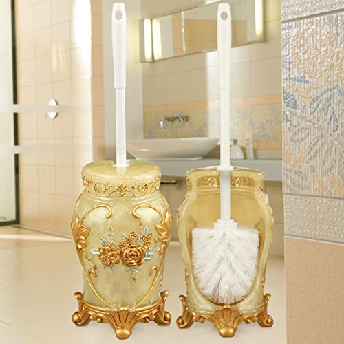 Toilet Bathroom with Toilet Brush Set with Basic Wash, Creative Cleaning Products, Pearl Yellow D Style