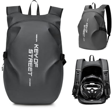 HYC00 Motorradrucksäcke für Herren, wasserdichter Helmrucksack, Motorradzubehör, Laptoptaschen, Reiserucksäcke, Schultaschen für Studenten