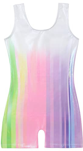 Bezioner Maillot de Gimnasia para Niña Leotardo de Danza Monos Ballet Sin Mangas para 3-14 Años (140(10-12 años, 140-150 cm), Verde)