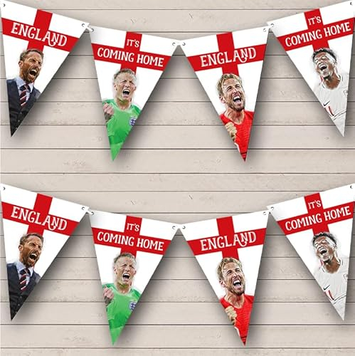 Fingerprint Designs England World Cup Football Players Personalised Any Text Banner Bunting