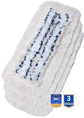 VIOVIE Premium Hospital WISCHBEZUG 40CM | 3er Pack | Profi Wischmopp aus Mikrofaser, Baumwolle & Polyester | Mopp für alle Böden geeignet | Kratzfrei & 95°C waschbar