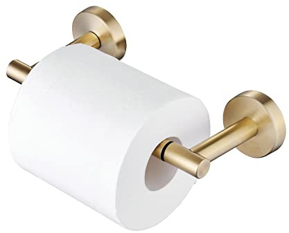 SHUNLI Porte Papier Toilette Or Brossé, Porte Rouleau Support Papier Toilette Mural pour Salle De Bain et Cuisine, Acier INOX 304