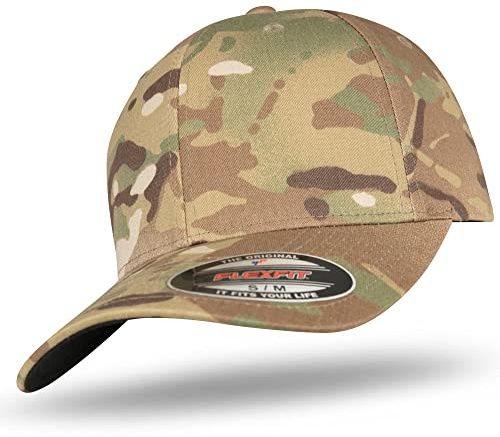 Flexfit Basecap Baseball Cap Kappe im Bundle mit UD Skull Bandana in vielen Farben