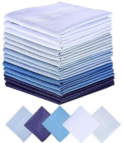 Herren Taschentücher Baumwolle Groß 15 Stück 40*40cm Herren Taschentücher UK Herren Einstecktücher Multipack Pocket Squares Herren Baumwolle Taschentücher UK Pocket Taschentücher Herren Taschentücher