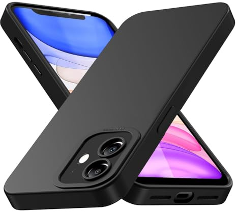 Tenphone Coque pour iPhone 11 (6,1), Étui de Protection Antichoc en TPU Souple avec Protection Caméra - Noir