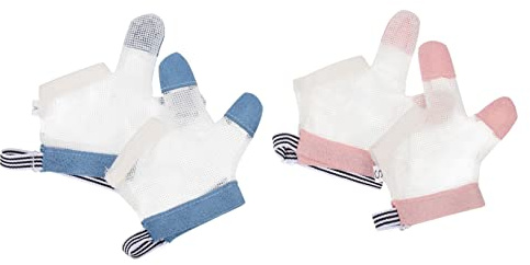 Toyvian 10 Pares De Guantes Para Morder El Anillo Manoplas Herramienta Para Detener La Succión Del Pulgar Para Niños Corrector De Succión De Dedo Guante Para Detener La Succión Del