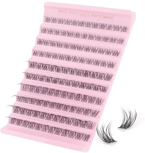 Sixstarhair Wimpern Extensions Natürliche Cluster Lashes 120 Stück | D Curl Lash Extensions, Wispy, 8-16mm Fake Lashes, Wiederverwendba, DIY-Verlängerung zu Hause