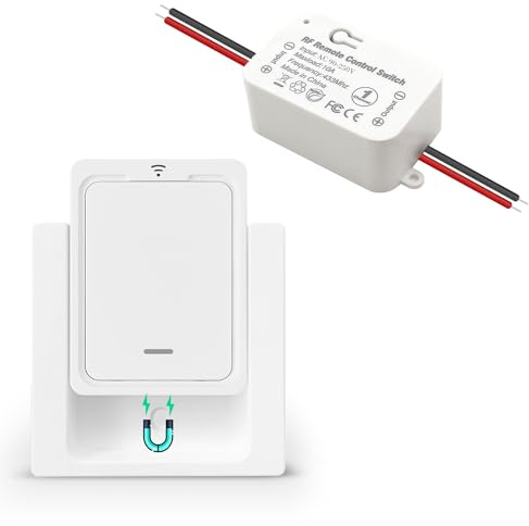 Tedeligo Interruttore Luce Senza Fili, Telecomando Mobile Interruttore Fino 150M di Distanza di Controllo 230V 2300W Ricevitore Relè ON Off per Lampade ed Apparecchi Elettrici, installazione semplice
