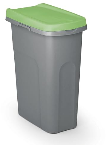 Casaria® Mülleimer Küche 25L mit Deckel Geruchsdicht Müllbeutelhalterung Kunststoff Abfalleimer 39x24cm Bad Papierkorb Büro Mülltrennsystem Grün