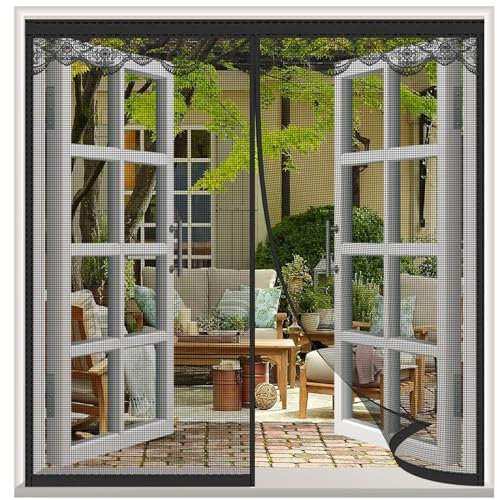 TYYHTJ Magnetic Window Screen Mosquito Net | Magnetic Fly Screens | Magnetic Window Fly Screen for Door | Screen Fly Screen Insect Mesh - Easy Installation/no Drilling [Black,60x50cm]