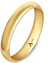 Amberta Allure Unisex Hochzeits Ring aus 9K Gold