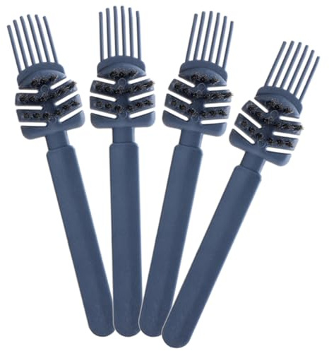 Cepillo de Limpieza para Cepillos de Pelo 4 Piezas Azul | Herramienta Portátil de Pp y Pbt, Cómoda de Sostener, Quita Polvo, Uso Personal y Viaje