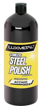 Lux Metal - Polish Inox Polissage pour Inox 1 KG Pâte à polir abrasive pour inox, polit, nettoie, protège, remet à l'état neuf sans rayer voitures, motos, carrosseries, rayures