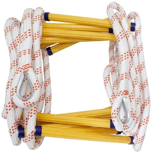 Escape Rope Ladder Portable Emergency Escape Ladder Fire Escape Ladder Emergency Rope Ladder Escape Ladder Multifunction Nylon Soft Ladder Home Climbing Engineering Ladder,20m
