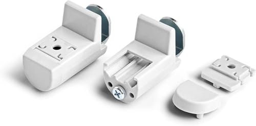 StoffTex Plissee Zubehör: 4 Stück Klebeträger & Klemmträger für Plissees - Klemmfix, Werkzeugfrei, Universal für Holz- & Kunststofffenster - Weiß