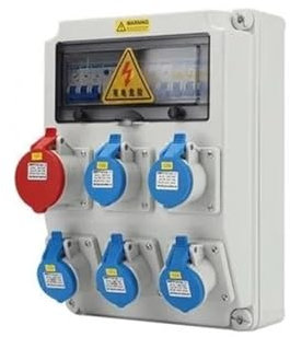 distributore di corrente da parete Prese industriali di distribuzione esterna impermeabile da 380 V Alimentatore mobile montato a parete Scatola di distribuzione portatile del Regno Unito(ISB07)