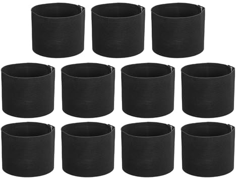 PATIKIL Soccer Captain Armband, 11 Pcs Captain Arm Bands for Soccer Elastic Captain Arm Band Sports Captain Armbands for Youth Adult Football Team Training Black