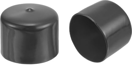 QUARKZMAN Embout en Caoutchouc 2pcs 60mm (2 3/8) Embouts en caoutchouc, bouchons ronds en vinyle pour tubes, clôtures, poteaux de tuyaux, meubles, rampes, gris foncé
