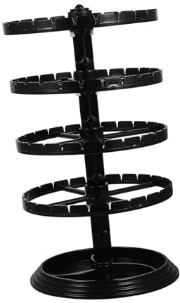 Alipis Rotierender Schmuckständer Mit Verstellbaren Haken Lagigem Ohrringhalter Multifunktionaler Organizer Für Ohrstecker Halsketten Und Armbänder Platzsparendes Schwarzes Schmuckdisplay