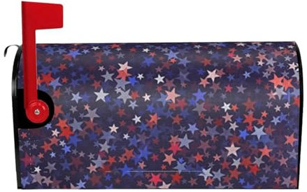 Copertura impermeabile per cassetta delle lettere con stampa americana rossa e blu, resistente ai raggi UV, resistente, adatta per cassette postali standard UK/EU 53,3 x 45,7 cm, 64,8 x 53,3 cm