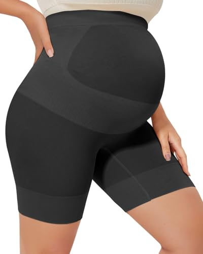 JUKOTA Culotte Grossesse Taille Haute Shorty Anti Frottement Cuisse sous Robe Short Maternité - noir/XXL