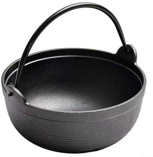 Pentola in ghisa olandese non rivestita tradizionale antiaderente per zuppe stufato multiuso per piano cottura, forno, brasatura a cottura lenta, 28 cm, nero (pentola singola da 25 cm)