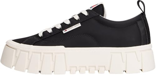 Tommy Jeans Donna Sneakers con Suola Alta Chunky con Suola Spessa, Nero (Black), 37
