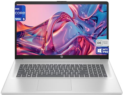 HP 17 Business Laptop, Intel Core i5-120U, 16 GB DDR4 RAM, 512 GB PCIe SSD, 17.3 FHD (1920x1080) Display, Intel Graphics, QWERTZ Tastatur, Windows 11 Pro, Silber