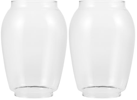 AUTSUPPL 2pcs Replacement Glass Chimney for Oil Lamp Hurricane Lamp Shade for Vintage Outdoor Lanterns