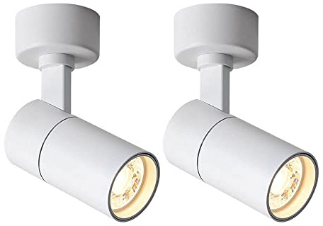 DJVHSRI Spotlight,2 Pcs Ceiling Spotlight Adjustable Single Ceiling Light Fitting, 5W Led Surface Mounted Spotlights Modern Ceilingitchen,White-4000k