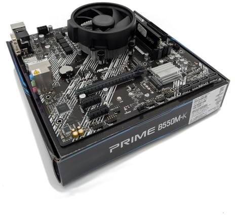 Ryzen 7 5700G 3.8Ghz (Turbo 4.6Ghz) 8 Core 16 Thread CPU with Radeon Vega Graphics, Prime B550M-K Motherboard & 4GB 3600Mhz DDR4 RAM Pre-Built Bundle