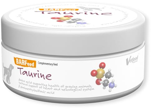 Vetfood BARFeed Taurine | 150g | Ergänzungsfuttermittel für Hunde und Katzen | Kann dabei helfen zur Unterstützung für ein gesundes Herz und neurologischen System beizutragen