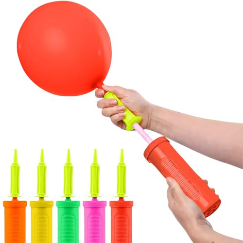 AEX Ballongpump, ballongpump hand för ballongbågskit, manuell ballongpump, ballongpump manual, ballongpump perfekt för ballongbåge, fitness och yogaboll [röd]
