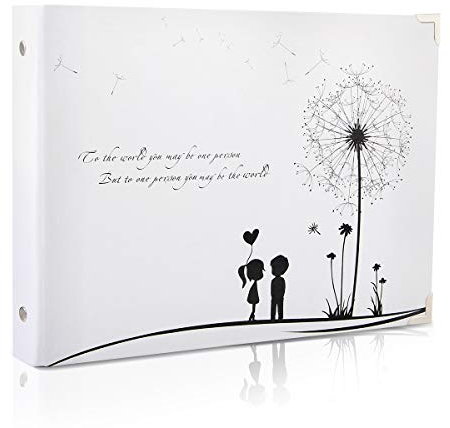THXMADAM Album Foto Vintage Scrapbooking Photo Album Fotografico Retrò Guest Book Memory Book Libro degli Ospiti bianca Dente di Leone per San Valentino Anniversario Compleanno Natale Regalo