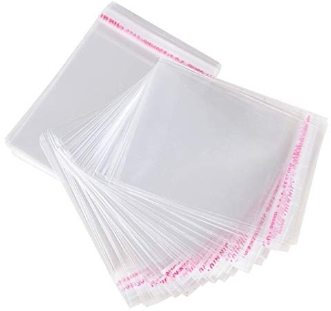 1000 Stück Transparente Tüten mit Lasche Folien Beutel Selbstklebend PP Poly Cellophan Adhäsionsverschlußbeutel LP Großhandel Plastiktüte (6 x 6 cm)