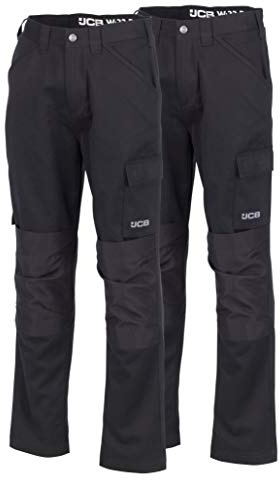 JCB - Work Trousers Women - Cargo Trousers Women - Essential Workwear Trousers - Twin Pack - Black - Size 44