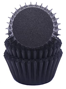 Miss Bakery's House® Mini moldes para magdalenas - papel - estándar - Ø 32 mm x 20 mm - negro - 200 piezas - pastelería - confitería - para pastelitos y chocolates - tartaletas