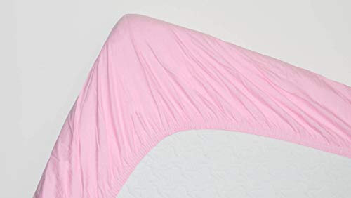 Snoozing - Drap-Housse lit Enfant en Jersey - Lità barreaux - 60x120 cm - Rose