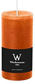 INNA-Glas Candela a Colonna/Candela di Cera Aurora, Arancione, 12cm, Ø5,8cm, 42h - Made in Germany - Candelotto/Candela Rustica