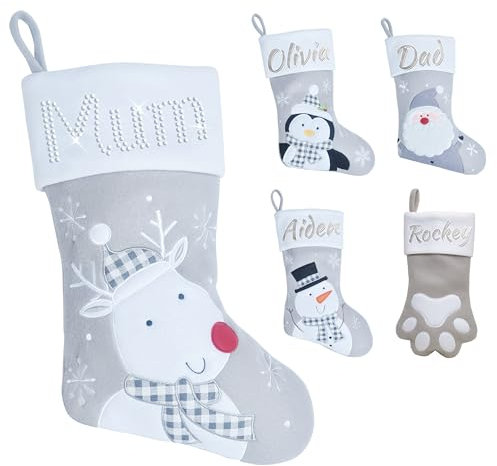 Varsany Chaussette de Noël personnalisable, parfait comme décoration d'arbre de Noël, ornements, cheminée, Noël