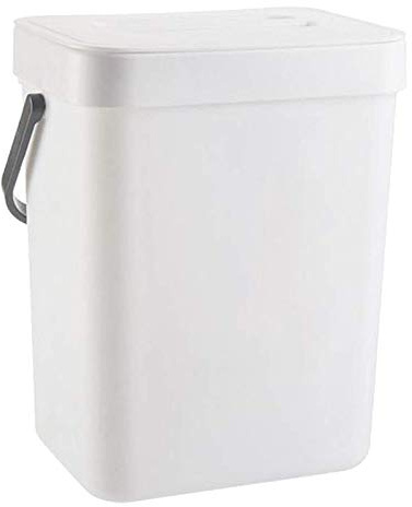 Tubayia Poubelle suspendue, en plastique, corbeille à papier, pour cuisine, salle de bain, blanche, 5 l