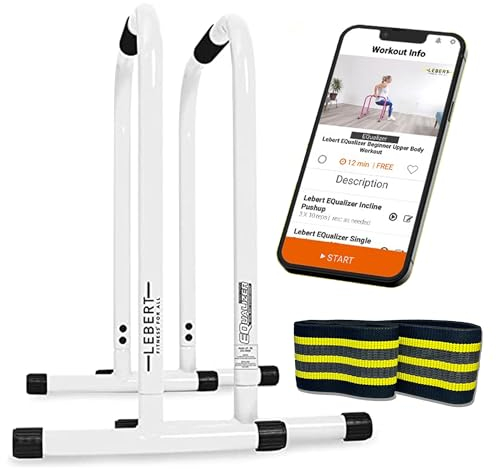 Lebert Fitness Equalizer mit Resistance Band - Calisthenics Equipment ✓ Dip Station ✓ Push Up Stand Bar ✓ Pull Up Dip Bar ✓ Bodyweight Equipment ✓ für Intensiven Gebrauch
