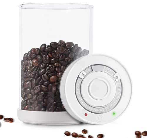 Minidiva Smart Vakuumbehälter für Lebensmittel, Integrierte Vakuumpumpe, Auto Luftdicht verschlossener Glas Kanister für Kaffeebohnen Tee, BPA-frei, mit Datumsaufzeichnung, 950 ml