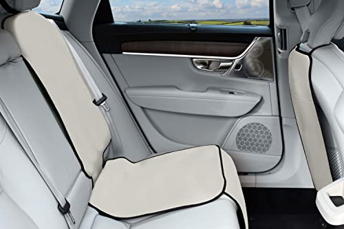 Auto Schutzdecken für Autositze Autoabdeckungen - perfekte Sitz Schutz - Beige - Autositzschoner, Kindersitzunterlage mit dickster Polsterung aus Kunstleder wasserdicht