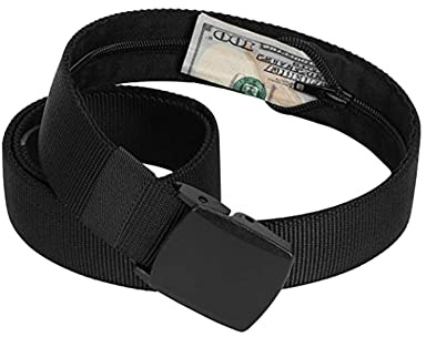 Xiedeai Cinturones Estuche Dinero Viajar - Unisex Hombre Cintura Tejida Elástica Cinturón de Dinero Oculto Cinturón Deportivo Antirrobo Bolsillo