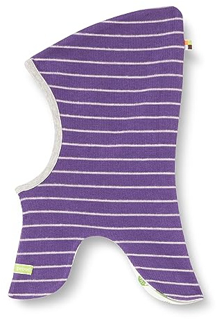 loud + proud unisex barn slip-mössa randig GOTS certifierad balaklava, violett, 42-44