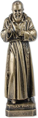 Statue San Pio (Padre Pio) de Pietrelcina en résine 30 cm couleur bronze – Fabriqué en Italie