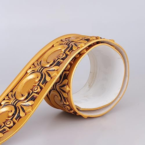 Dostear TapetenbordüRe Selbstklebende BordüRe Wand Wohnzimmer Tapeten Fliesenaufkleber Bad Dekoband Selbstklebend 5- Vintage-Gold 8 x 300 cm