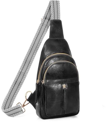SUOSDEY Crossbody Bag for Women, Fashion Sling Bag, Leather Chest Bag BackPack with Adjustable Straps
